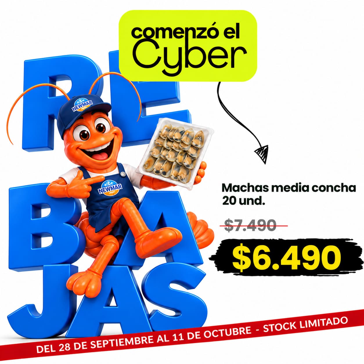 Machas media Concha 20 unidades Cyber Newmar Machas media Concha 20 unidades Cyber Newmar