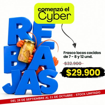 Frasco locos cocidos de 7 8 y 12 unidades