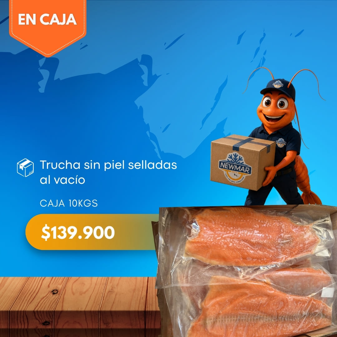Trucha sin piel selladas al vacio-2 TRUCHA SIN PIEL | CAJA 10 KILOS | UNIDADES SELLADAS AL VACÍO | NEWMAR