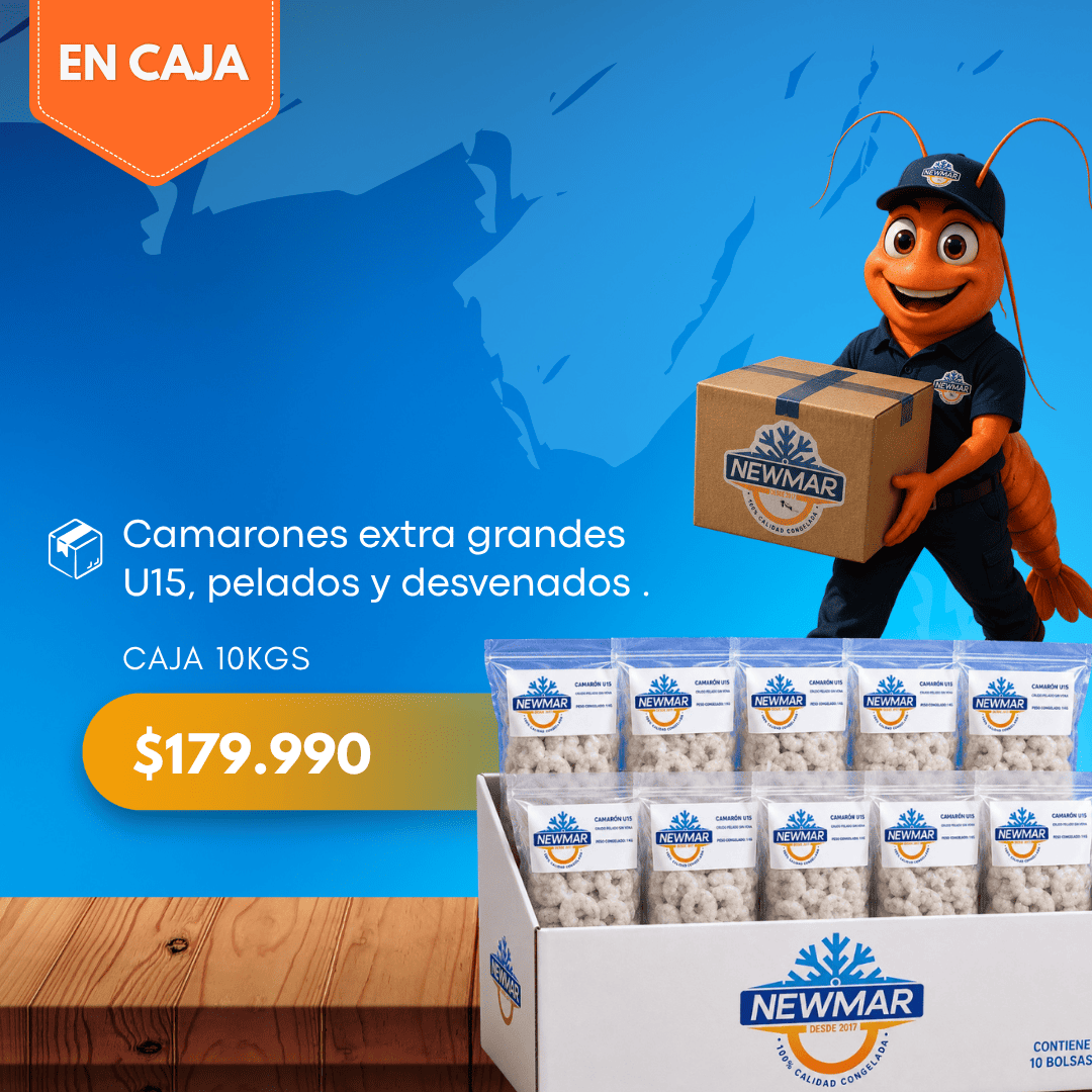 camarones extra grandes-2 CAMARONES EXTRA GRANDES U15 | PELADOS Y DESVENADOS | CAJA 10 KILOS | NEWMAR - Imagen 1