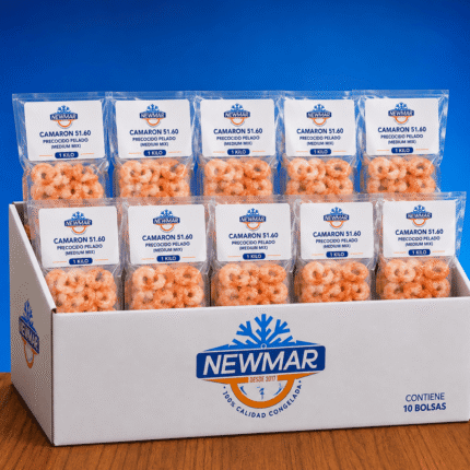 CAMARÓN 51/60 PRECOCIDO PELADO (MEDIUM MIX) CAJA 10 KG | NEWMAR