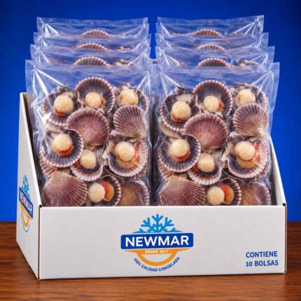 OSTIÓN MEDIA CONCHA PREMIUM TONGOY SIN GLASEO CAJA 10 KG | NEWMAR